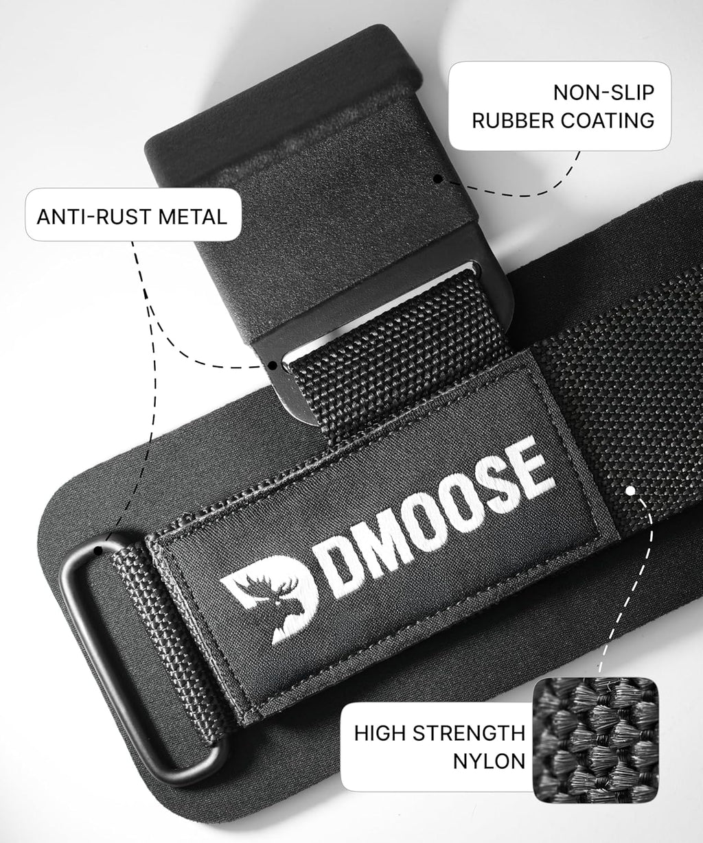 Weight Lifting Hooks (Pair) for Deadlifts, Pull Ups, Rows & Shrugs - Anti-Rip Nylon Strap Hand Grips with Thick Wrist Padding - Heavy Duty Wrist Straps for Weightlifting & Gym Workouts