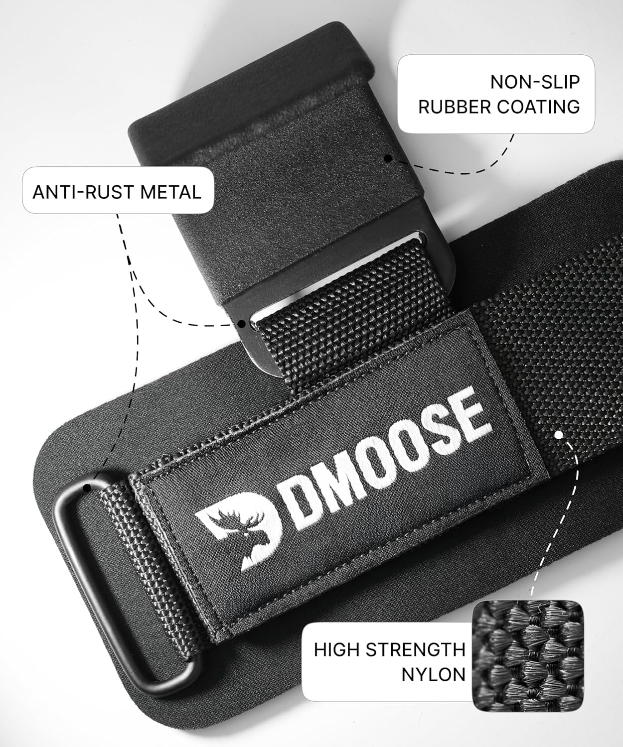 Weight Lifting Hooks (Pair) for Deadlifts, Pull Ups, Rows & Shrugs - Anti-Rip Nylon Strap Hand Grips with Thick Wrist Padding - Heavy Duty Wrist Straps for Weightlifting & Gym Workouts