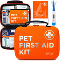 Cat & Dog First Aid Kit for Car - Pet Emergency Kit for Home Office Travel – Dog Camping Essentials with Digital Thermometer, Muzzle & Mini First Aid Pouch