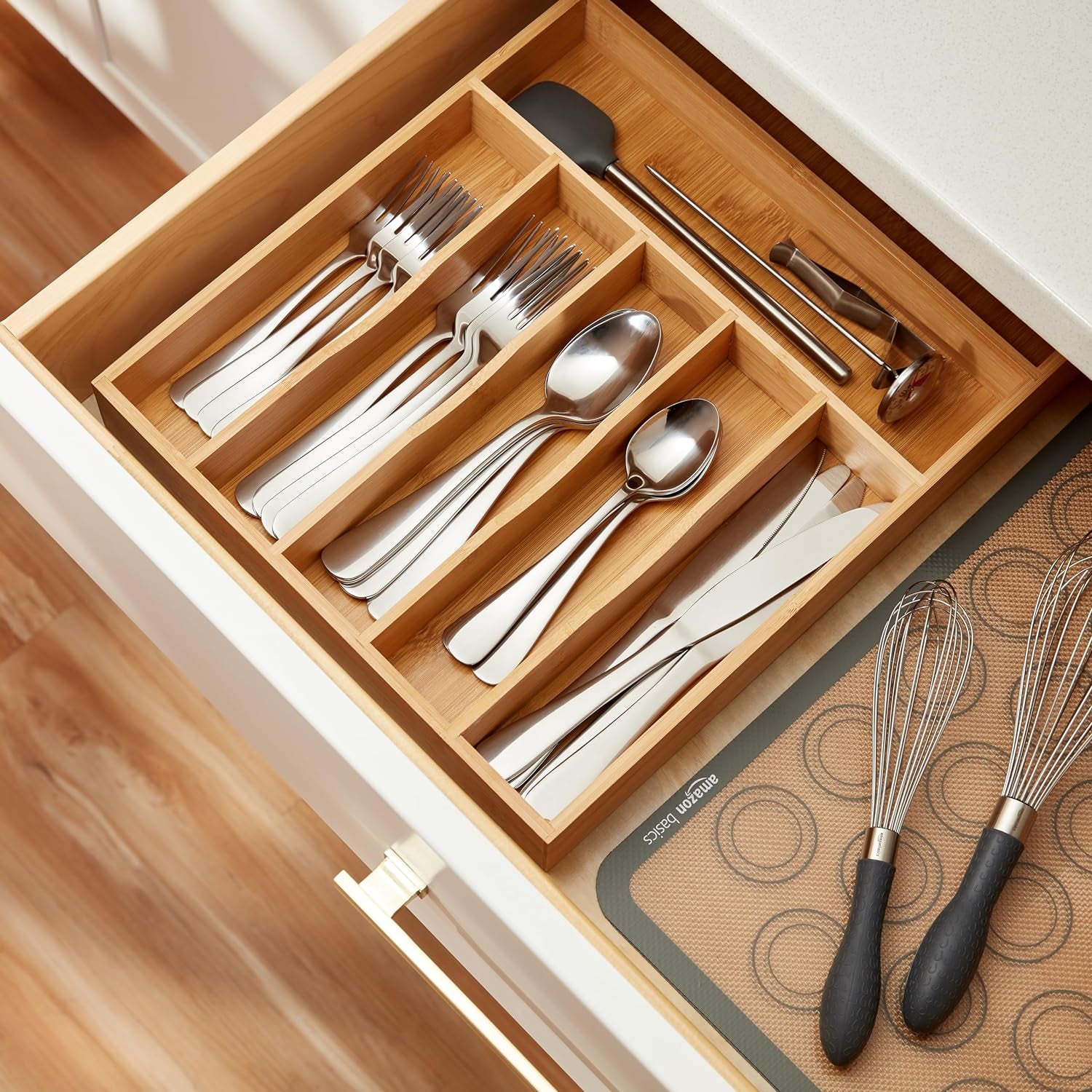 Silverware Set, Stainless Steel Flatware, Dishwasher Safe, Service for 4, 20-Piece Forks and Spoons, round Edge, Everyday Use