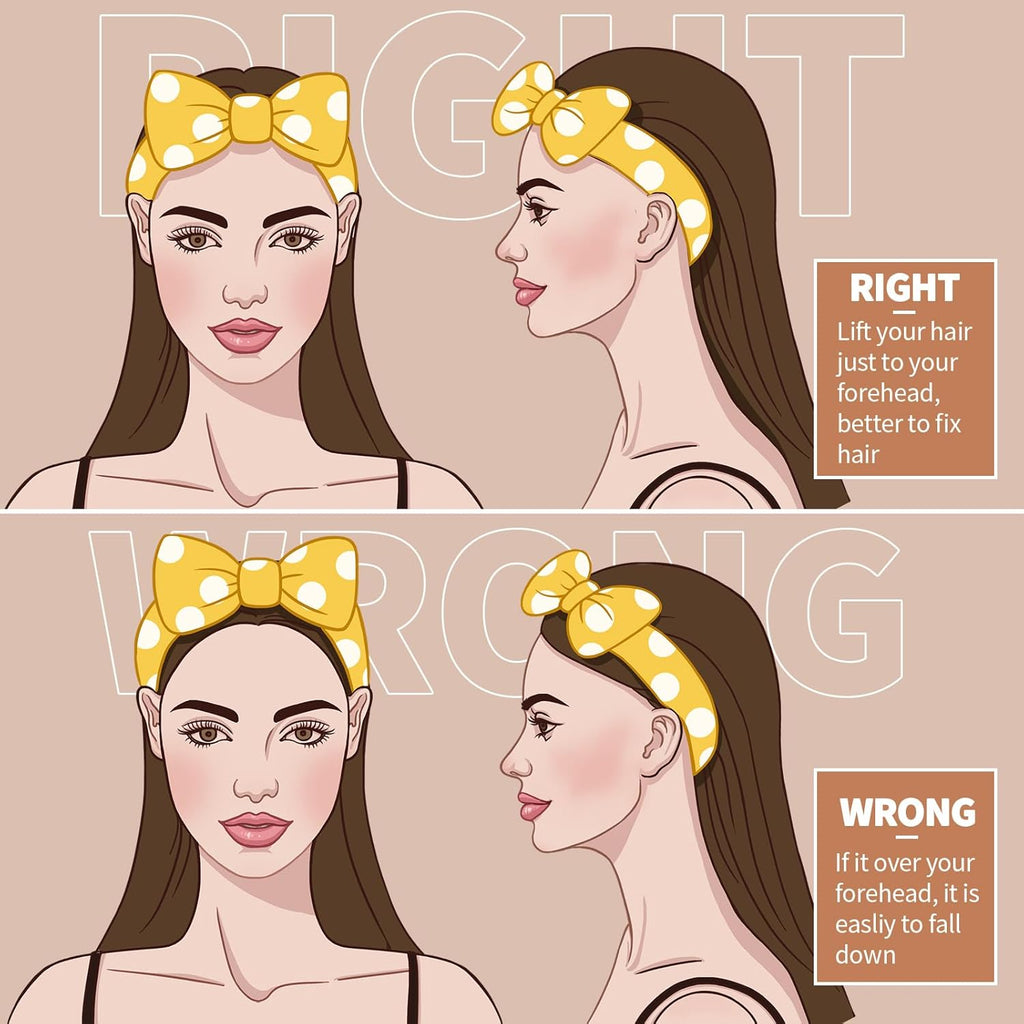 5Pcs Makeup Headband with Removable Bow, Spa Headband for Washing Face for Teen Girls Women, Gifts Basket for Teens Girls Party, Skin Care Hairband