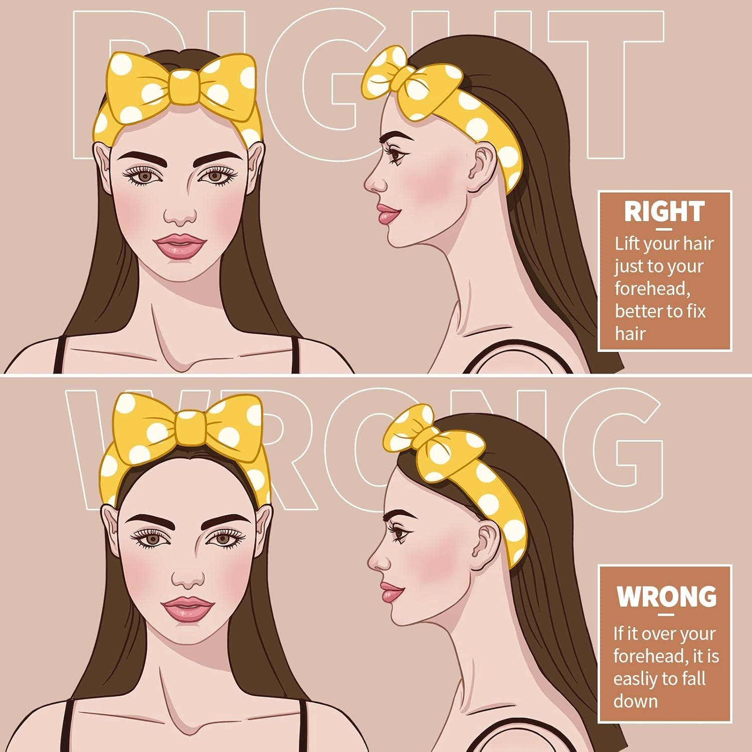 5Pcs Makeup Headband with Removable Bow, Spa Headband for Washing Face for Teen Girls Women, Gifts Basket for Teens Girls Party, Skin Care Hairband
