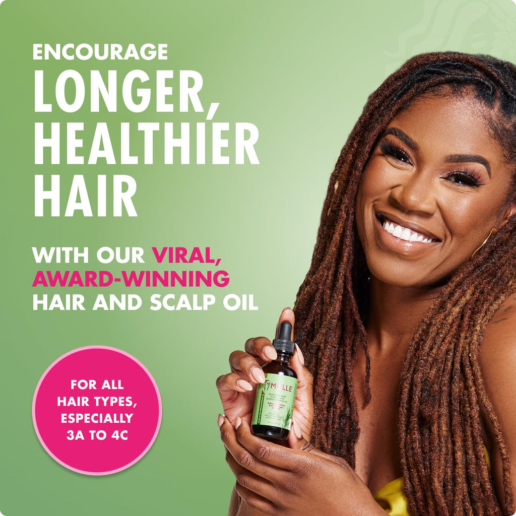 Rosemary & Mint Hair Oil - Strengthening Biotin Oil Infused Frizzy & Damaged Hair Care - Split Ends & Dry Scalp Treatment to Support Longer, Healthier Strands, 2 Ounce
